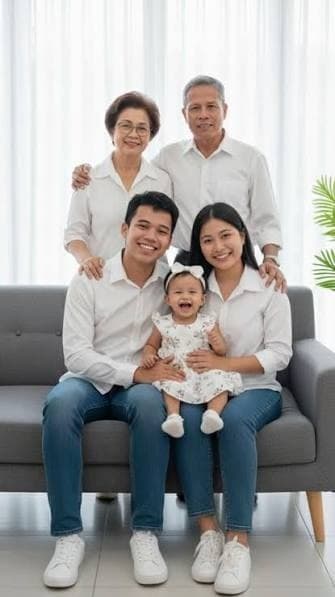 Sipariş için gönderilen orijinal kalabalık aile fotoğrafı